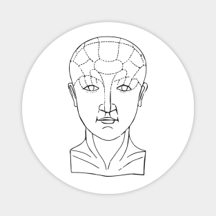 Human drawn face with segmented areas Magnet